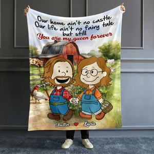 Personalized Gifts For Farmer Couple Blanket 01qhpu130125hg You're My Queen/King - Blanket - GoDuckee