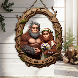 Bigfoot Couple Wood Sign - Personalized Gifts For Couple 03OHLU310525 - Wood Sign - GoDuckee
