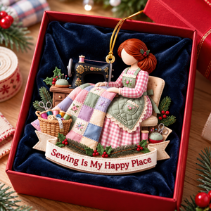 Sewing Girl Acrylic Ornament - Personalized Christmas Gifts For Sewing Lovers 02pgqn241026 - Ornament - GoDuckee