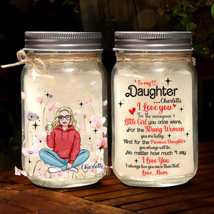 Personalized Gifts For Daughter Frosted Jar To My Daughter 03KALU020125HH - Drink Jar - GoDuckee