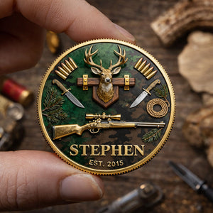Deer Hunting Printed Metal Coin - Personalized Anniversary Gift For Hunters 05KILU110226 - Coin - GoDuckee
