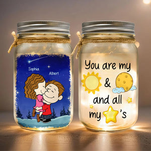 Personalized Gifts For Couple Mason Jar Light 03toqn090125hg You're My Sun And Moon And All My Stars - Drink Jar - GoDuckee
