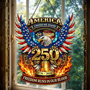 250 Years of Freedom Suncatcher Ornament Personalized Patriotic Gifts 04TYMG100326 - Ornament - GoDuckee