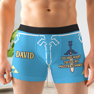 Personalized Funny Gifts For Him Men's Boxers 02katn111224 Want To See My Master Sword - Boxer Briefs - GoDuckee