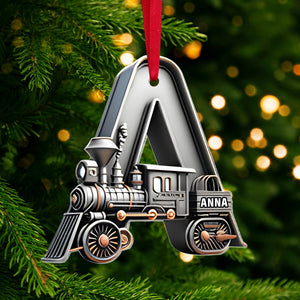 Custom Alphabet Letter Gifts For Train Lovers Christmas Ornament 05xqtn231024 - Ornament - GoDuckee