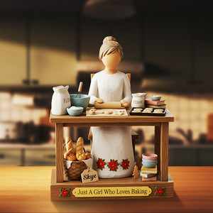 Baking Girl Christmas Custom Shape Acrylic Plaque, Personalized Gifts For Baking Lovers 03pgta281025 - Shaped Plaques - GoDuckee