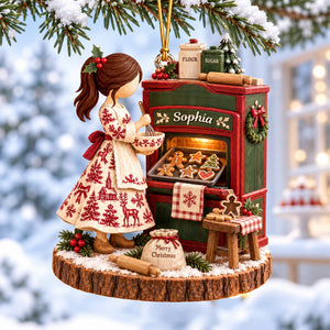 Toile De Jouy Baking Girl Christmas Ornament - Personalized Gifts For Bakers 03paqn031026 - Ornament - GoDuckee