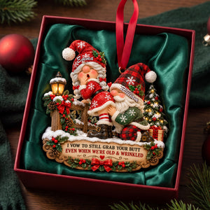 Playful Gnome Couple Ornament - Personalized Christmas Gifts For Couples 02NALU260926