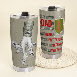 Dad Hero Protector Personalized Tumbler Cup, Gift For Veteran Dad-5OHPO080523 - Tumbler Cup - GoDuckee