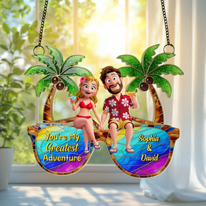 Personalized Gifts For Couple Suncatcher Ornament, Tropical Vacation 01tgtn220725hg - Ornament - GoDuckee