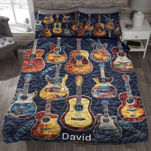 Personalized Gifts For Guitar Lovers Quilt Bedding Set Special Line Acoustic Vibes 10QNQN301224 - Blanket - GoDuckee