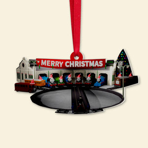 Friends At Train Station Personalized Acrylic Ornament 02QHTN211123 - Ornament - GoDuckee