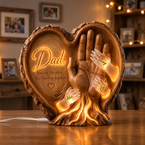 Dad's Heart Pieces Acrylic Light Box - Personalized Gifts For Dad 01padh300426 - Light Box - GoDuckee
