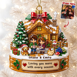 Pixel Farm Couple Acrylic Ornament - Custom Photo Christmas Gifts For Couple 04qhdt280826