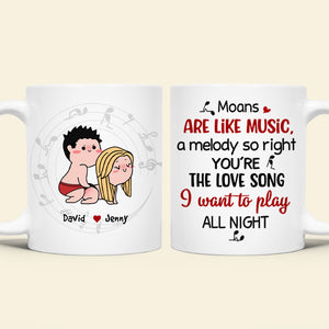 Personalized Gifts For Couple Coffee Mug Moans Are Like Music - Coffee Mugs - GoDuckee
