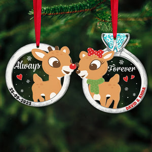 Set Of 2 Personalized Ornaments For Couple, 01ACMIX211123, Christmas Gifts, Anniversary Gift Ideas - Ornament - GoDuckee