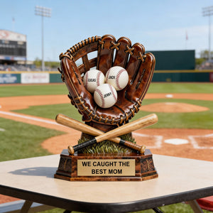 Caught The Best Mom Acrylic Plaque - Personalized Gifts For Baseball Lovers 01hytn030226 - Shaped Plaques - GoDuckee