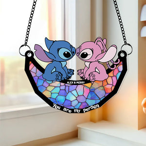 Personalized Gifts For Couple Suncatcher Window Hanging Ornament 01KAMH290524 - Ornaments - GoDuckee