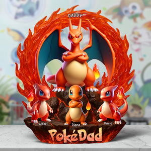 Fire Dragon Dad Plaque - Personalized Gifts For Dad 021OHQN230425 - Shaped Plaques - GoDuckee