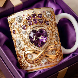 Crystal Heart Coffee Mug - Personalized Gifts For Moms And Grandmas 02padt100326 - Coffee Mug - GoDuckee