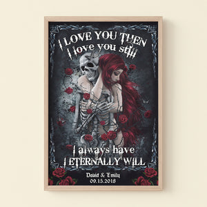 I Love You Then, Couple Gift , Personalized Light Frame, Skull Couple Light Frame - Poster & Canvas - GoDuckee