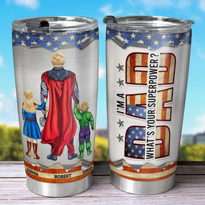 Family Dad Superpower, Gift For Father's Day, 08DNQN270423TM Personalized Family Tumbler - Tumbler Cup - GoDuckee