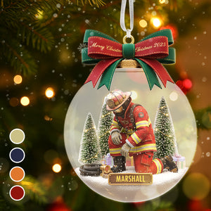 Personalized Gifts For Firefighter Christmas Ornament 01pgmg081025 - Ornament - GoDuckee