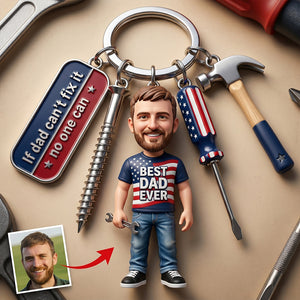 USA Tool Kit Daddy Keychain With Charms Custom Photo Gifts 03PADT020526 - Keychains - GoDuckee