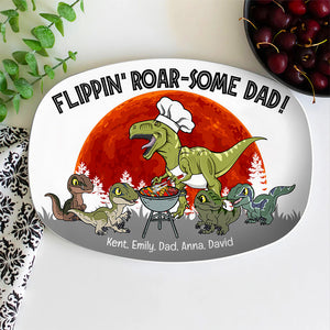 Dinosaur Flippin' Roar-Some Dad 05dnqn070623 Personalized Resin Plate - Resin Plate - GoDuckee