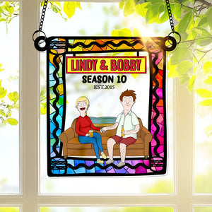 Personalized Anniversary Gift For Couple Window Hanging Suncatcher Ornament 01OHLU280225PA - Ornament - GoDuckee