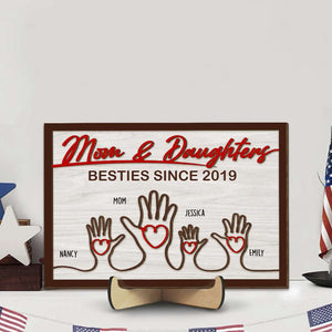 Personalized Gifts For Mom Wood Sign Mother And Kid Hand 04OHPU210224 - Wood Signs - GoDuckee