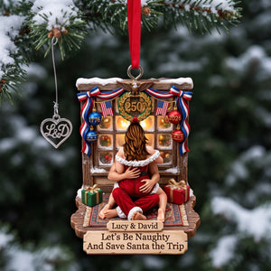 Naughty Couple Celebrate America 250th Anniversary Acrylic Ornament - Personalized Gifts For Couples 02hulu220826