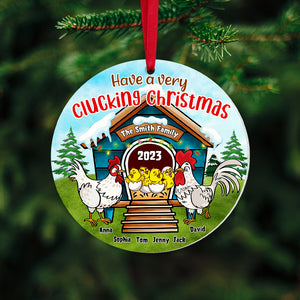 Have A Very Clucking Christmas, Personalized Chicken Family Ornament, Christmas Gift For Family - Ornament - GoDuckee