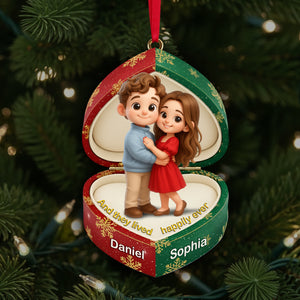 Sweet Box Couple Ornament - Personalized Custom Photo Gift For Couples 08PGLU240925 - Ornament - GoDuckee
