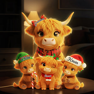 Adorable Highland Cows Acrylic Light Box - Personalized Gifts For Grandma 03NATA071125 - Light Box - GoDuckee
