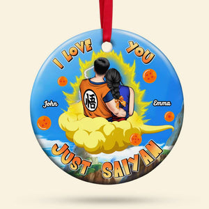 I Love You, Couple Gift, Personalized Ceramic Ornament, Couple Hugging Ornament, Christmas Gift 02HTHN160923HH - Ornament - GoDuckee