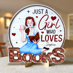 Personalized Gifts For Book Lovers Wood Sign Just A Girl 04qhqn200224pa - Wood Signs - GoDuckee