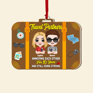 Travel Couple 02ohpo150823hh, Personalized Ornament - Ornament - GoDuckee