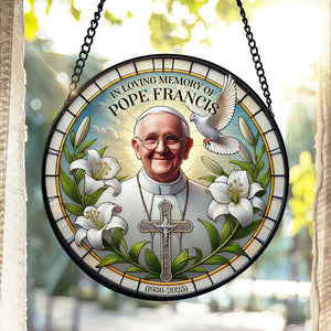 In Loving Memories - Pope Francis Stained Glass Ornament 05HULU230425 - Ornament - GoDuckee