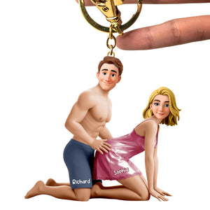 Naughty Couple Keychain - Personalized Gifts For Couples 08ohqn160126 - Keychains - GoDuckee