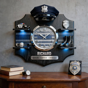 Police Appreciation Acrylic Clock – Personalized Gifts For Police Officers 01toqn271225 - Hanging Wall Clock - GoDuckee