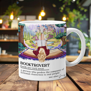 Personalized Gifts For Girl Book Lover white edge to edge mug Booktrovert 03XQMH030125TM - Coffee Mug - GoDuckee