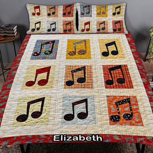 Personalized Gift For Music Lovers Quilt Bedding Set Charming Musical Notes 02QNQN311224 - Blanket - GoDuckee