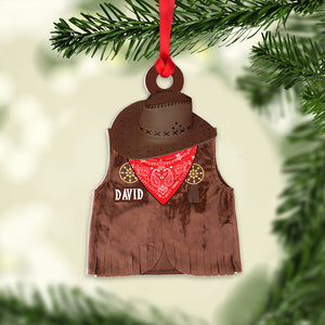 Personalized Cowboy Custom Shape Ornament - Gift For Christmas - Ornament - GoDuckee