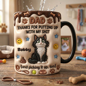 Cat Dad Magic Ceramic Coffee Mug - Personalized Gifts For Dad 022TYDH210526 - Coffee Mug - GoDuckee