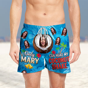 Funny Men's Beach Shorts Custom Photo Gifts For Him 02ohtn250725 - Shorts and Pants - GoDuckee