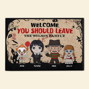 Welcome, You Should Leave, Gift For Family, Personalized Doormat, Horror Family Doormat 03NAHN210723HA - Doormat - GoDuckee