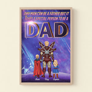 Any Man Can Be A Father Personalized Canvas Print-Gift For Father's Day-3OHPO240523 - Poster & Canvas - GoDuckee