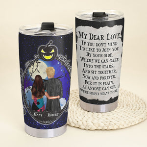 My Dear Love, Couple Gift, Personalized Tumbler, Spooky Halloween Couple Backview Tumbler, Halloween Gift 01OHPO310723TM - Tumbler Cup - GoDuckee