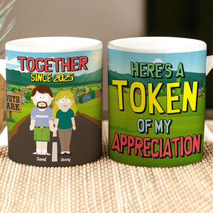 Cartoon Couple Mug - Personalized Gifts For Couple 04totn310525hg - Coffee Mug - GoDuckee
